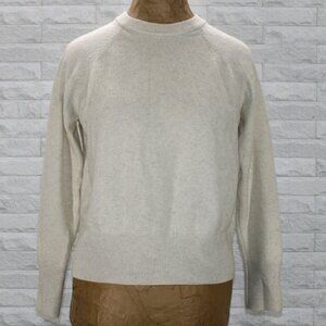 VINCE Sweater Cashmere Wool Blend Short Raglan Sleeve Sand Off White X-Small